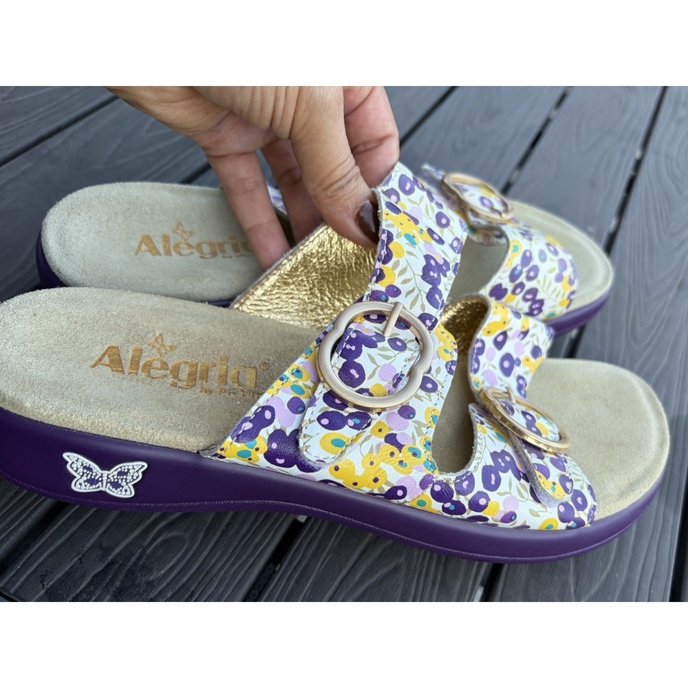 Alegria Jada Purple Floral Sandals Size 39 EUC